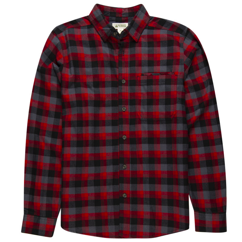 Ultimate Terrain Men's Essential Flannel Long-Sleeve Plaid Shirt image number 4