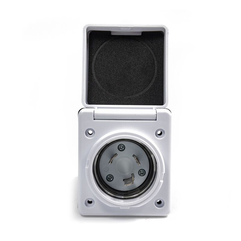  Electric World 30A RV Inlet in White w/Stainless Steel Cover image number 2