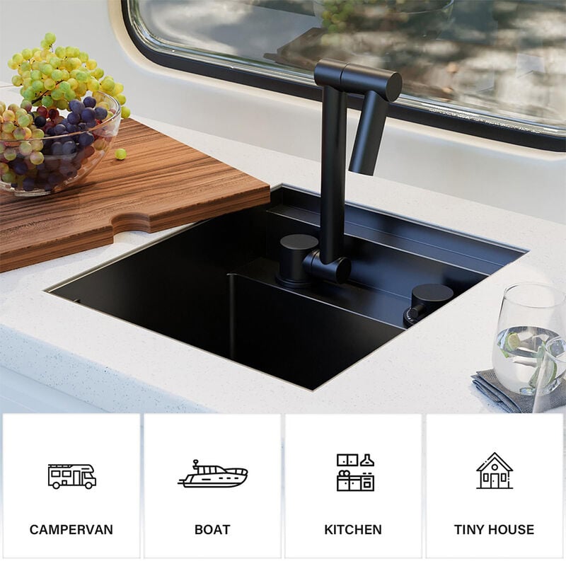 WELLFE RV Kitchen 13 x 15 x 9 in Undermount Bar Sink image number 7