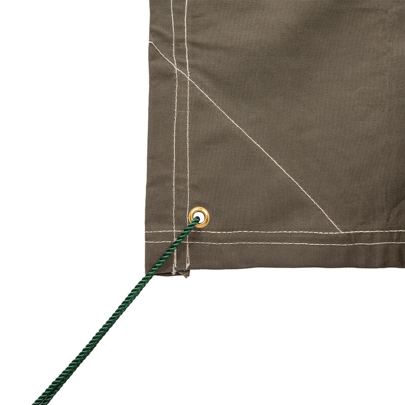 Stansport Heavy-Duty Canvas Tarp, 8' x 10', Olive Drab Green image number 3