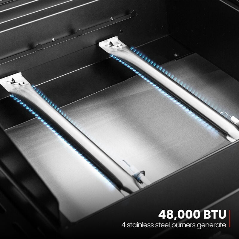 Royal Gourmet 4-Burner Gas Grill & Griddle Combo with Folding Legs, 48,000 BTUs image number 15