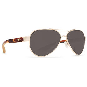 Costa Women&rsquo;s Loreto Polarized Sunglasses, Rose Gold Frame with Gray Lens