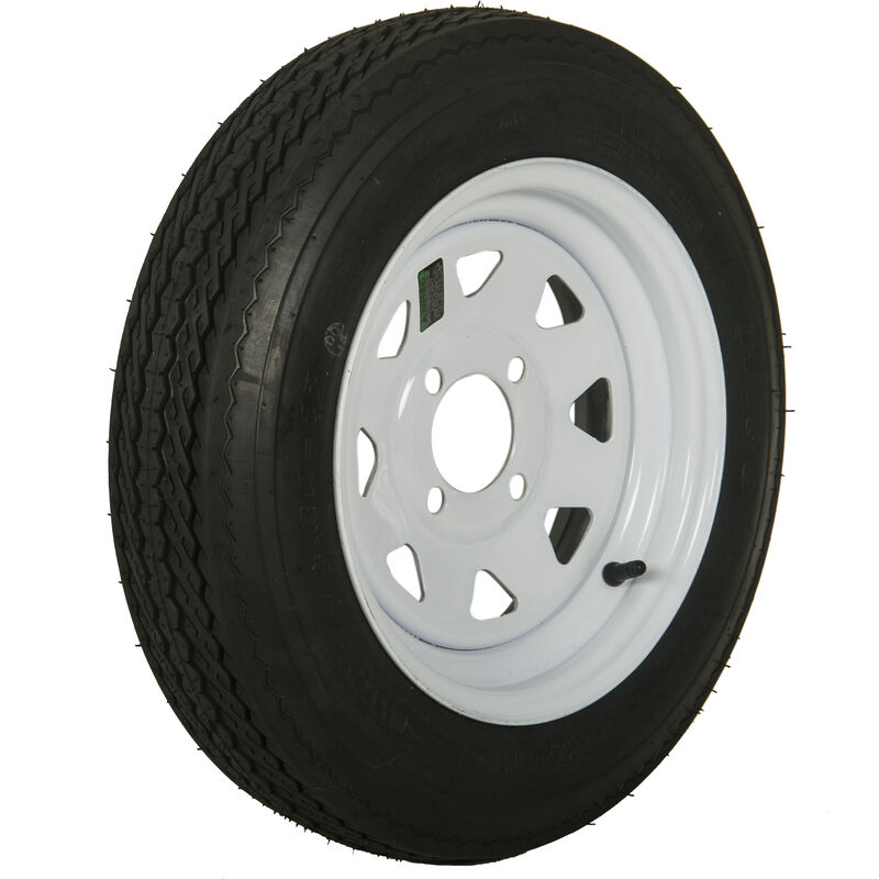 Tredit H188 4.80 x 12 Bias Trailer Tire, 4-Lug Spoke White Rim image number 1