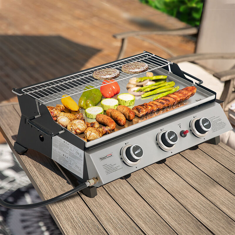 Royal Gourmet 24" Portable 3-Burner Tabletop Gas Griddle image number 7