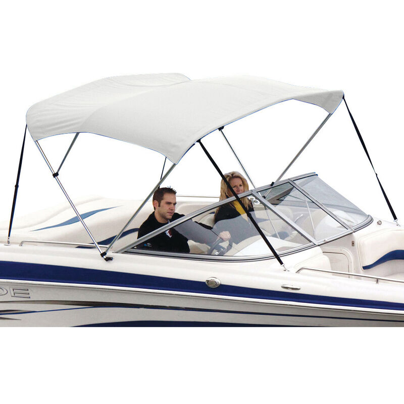 Shademate White Vinyl Stainless 3-Bow Bimini Top 6'L x 46''H 54''-60'' Wide image number 1