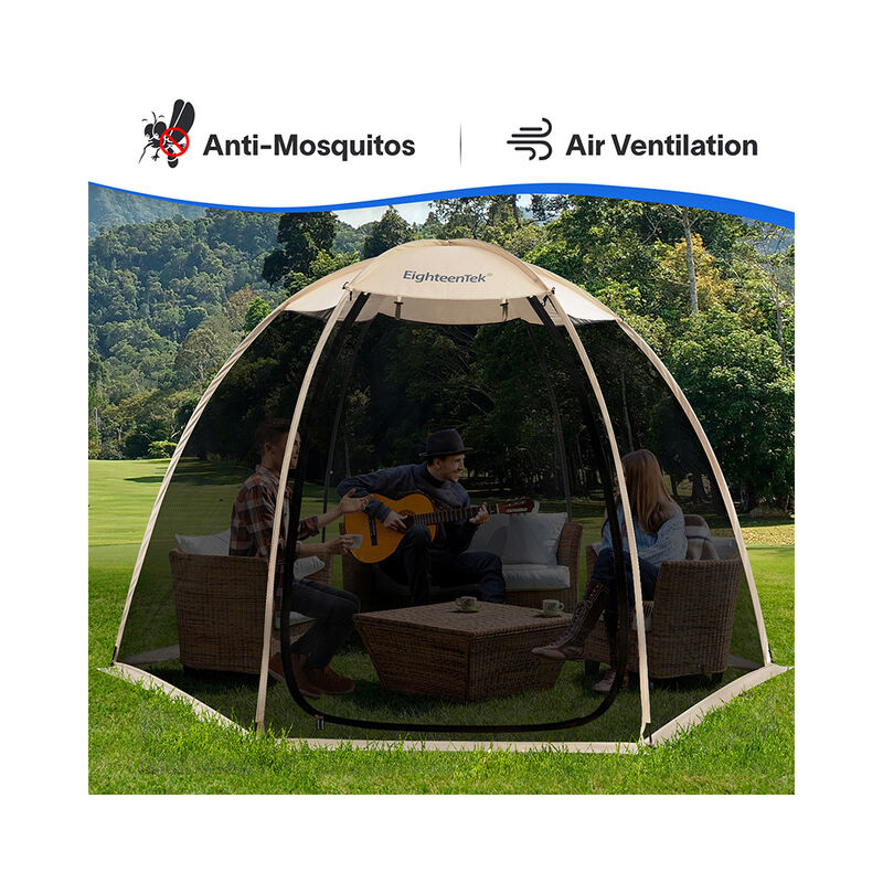 Eighteentek Pop-Up Screen House Tent, 10' x 10', Beige image number 2