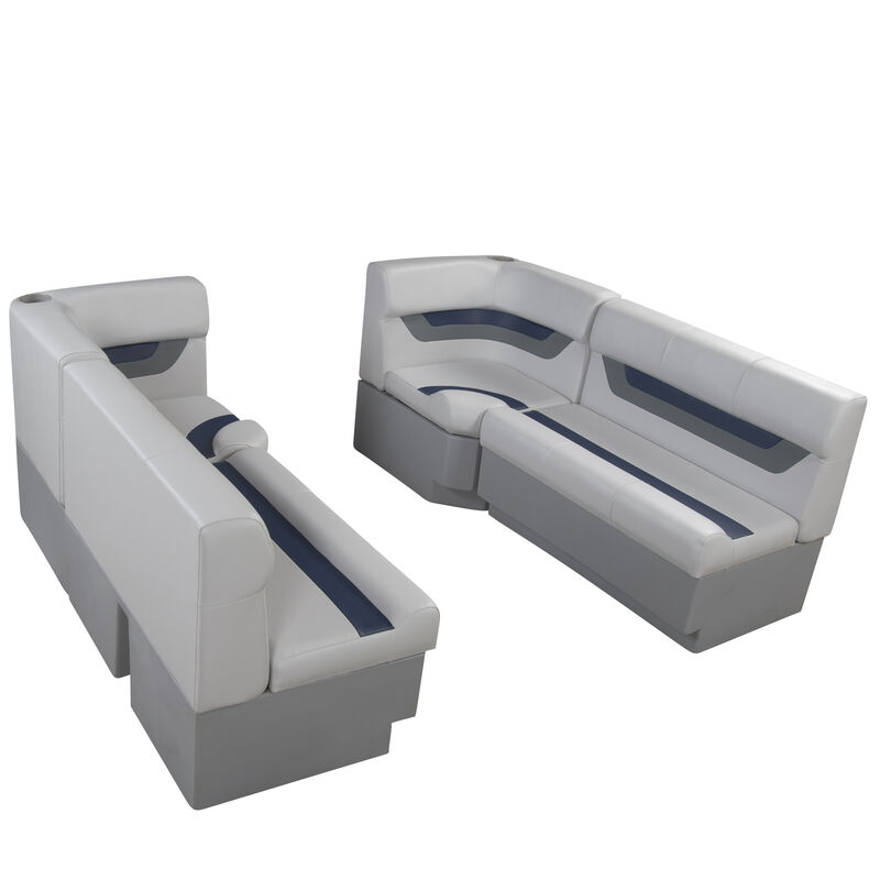Designer Pontoon Furniture - 61" Front Seat Package, Sky Gray/Navy image number 1