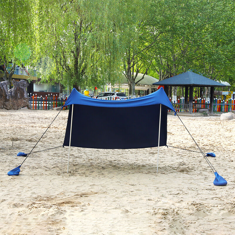 MF Studio Beach Shade 7.6' x 7.2' Sun Shelter and Portable Canopy, Navy image number 2
