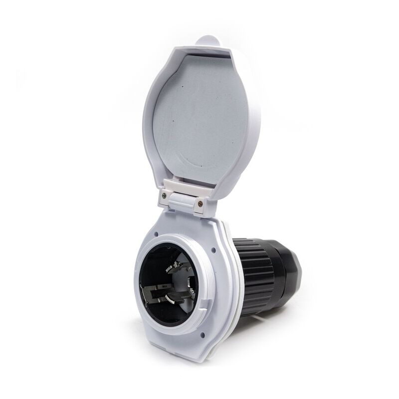 Electric World 50A White RV Inlet w/LED image number 3