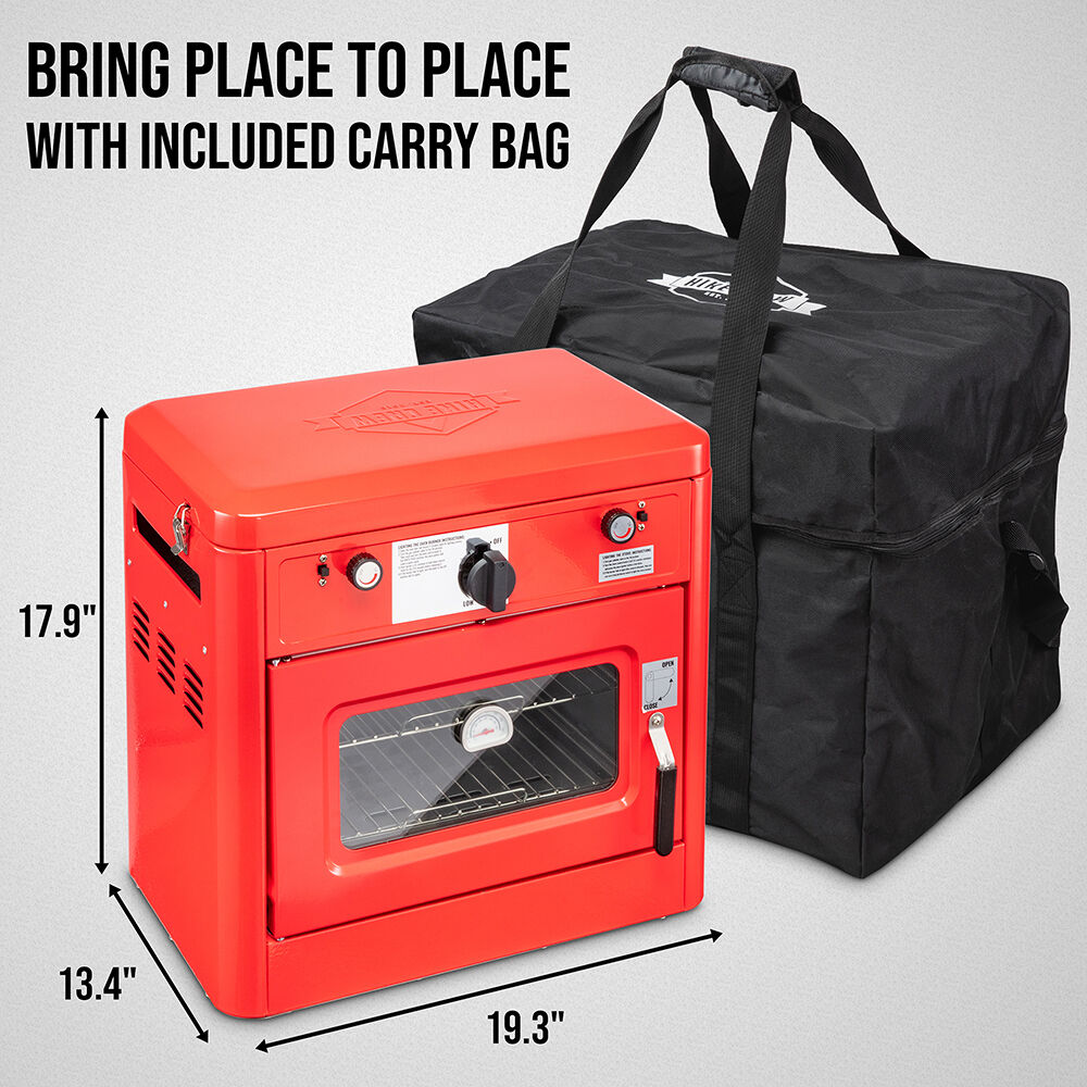 Dual Burner Camping Stove & Oven - Red |
