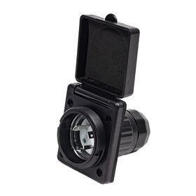  Electric World 30A Black RV Inlet w/Stainless Steel Cover