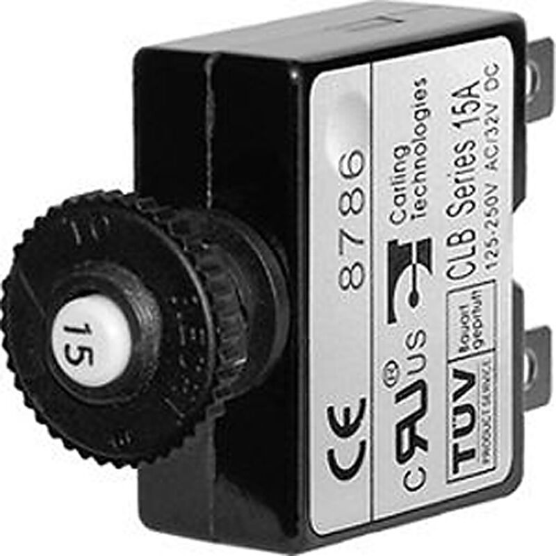 Blue Sea Push-Button Reset-Only Quick-Connect Thermal DC Circuit Breaker, 25A image number 1