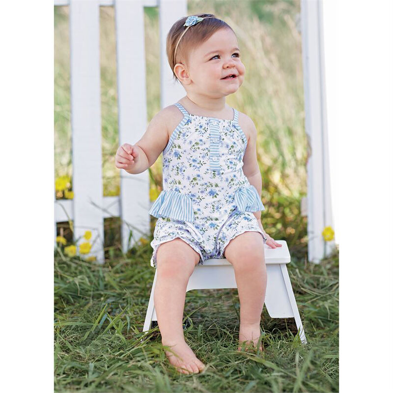 Mud Pie Girls' Floral Ruffle Bubble image number 2