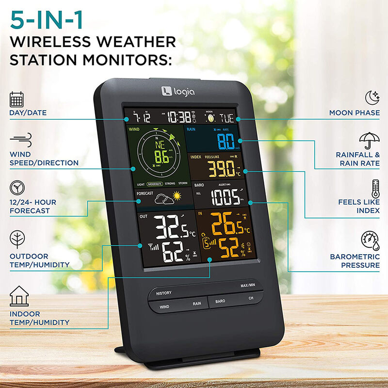 Logia 5-in-1 Wireless Weather Station with Wi-Fi and Solar Panel image number 2