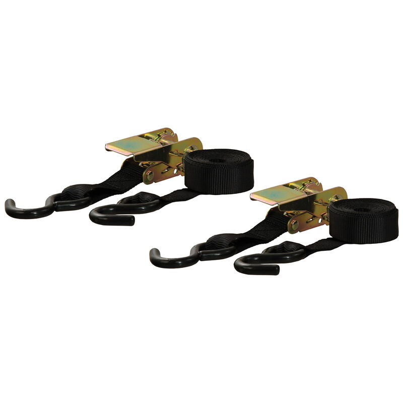 CURT 10' Black Cargo Straps with S-Hooks, 500 lbs., 2-Pack