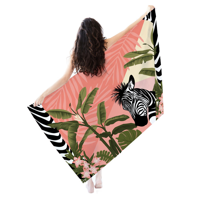 Printed Village Beach Towel image number 1