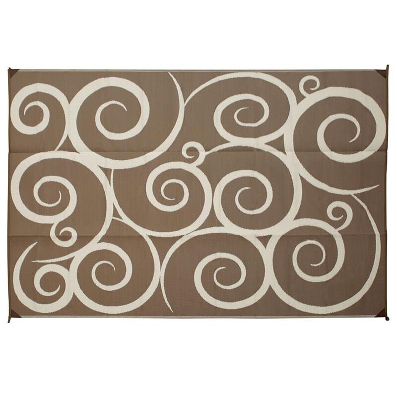 Reversible Swirl Design RV Patio Mat image number 3