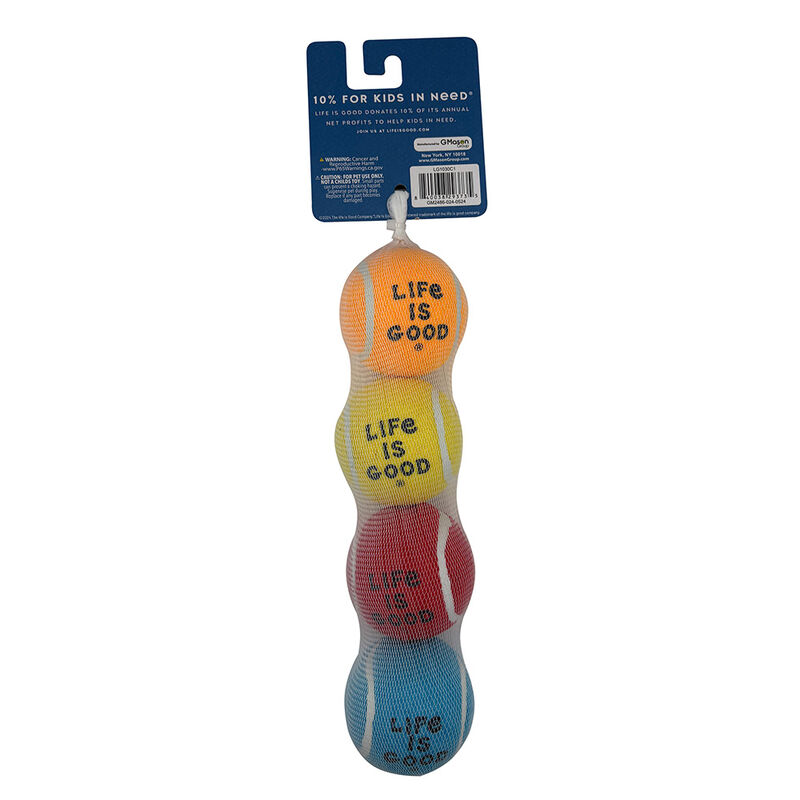 Life is Good Fetch Ball Dog Toys, 4-Pack image number 4
