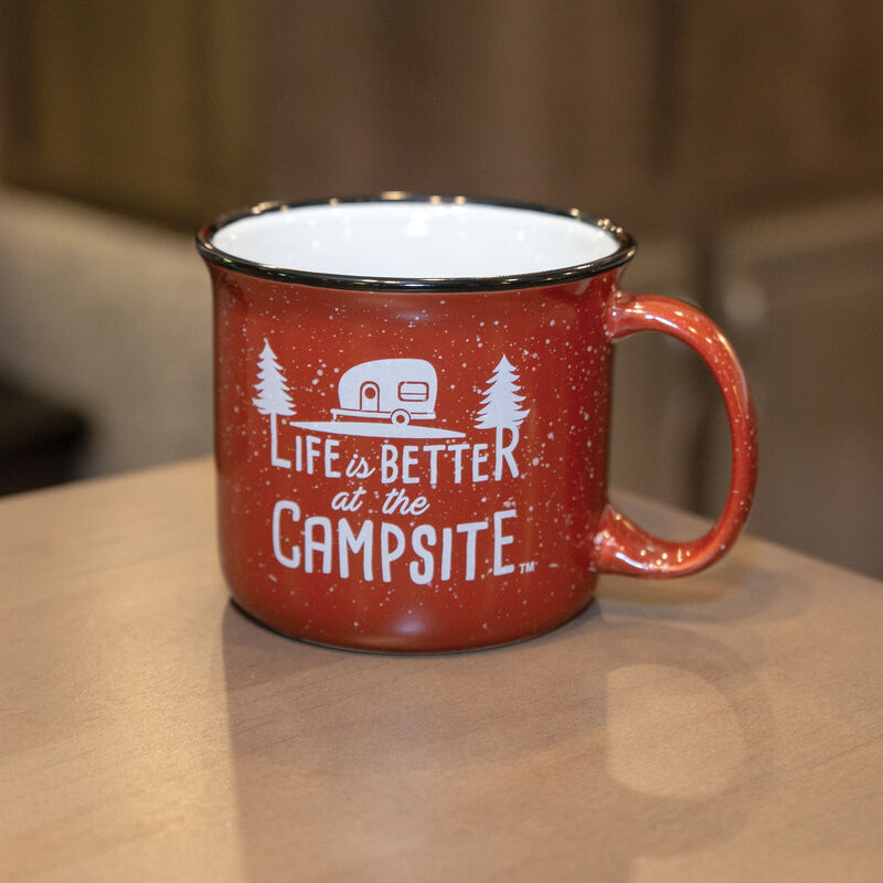 Camco Life is Better at the Campsite Mug, Red Enamel, 14 oz. image number 2