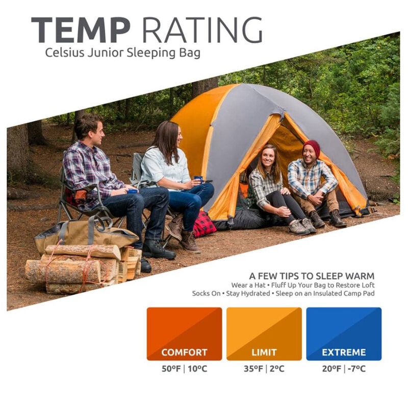 TETON Sports Celsius Junior 20&deg;F Sleeping Bag, Brown/Pink, Right Zipper image number 5