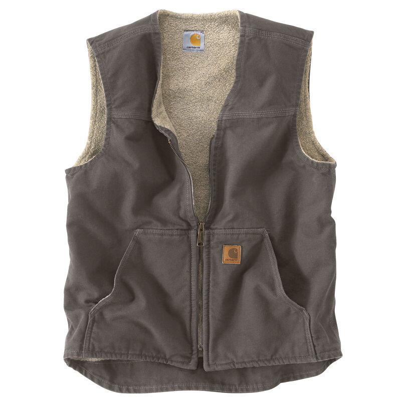 Carhartt Men's Sandstone Sherpa-Lined Rugged Vest image number 8