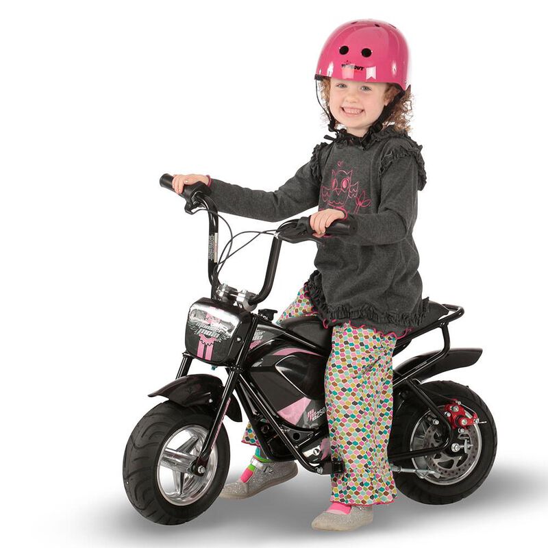Classic e-Mini Bike with Red and Pink Decals image number 6