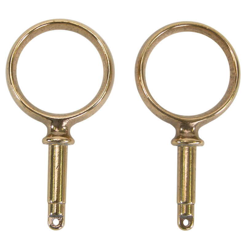 Round Oar Lock Horns, bronze 2" image number 1