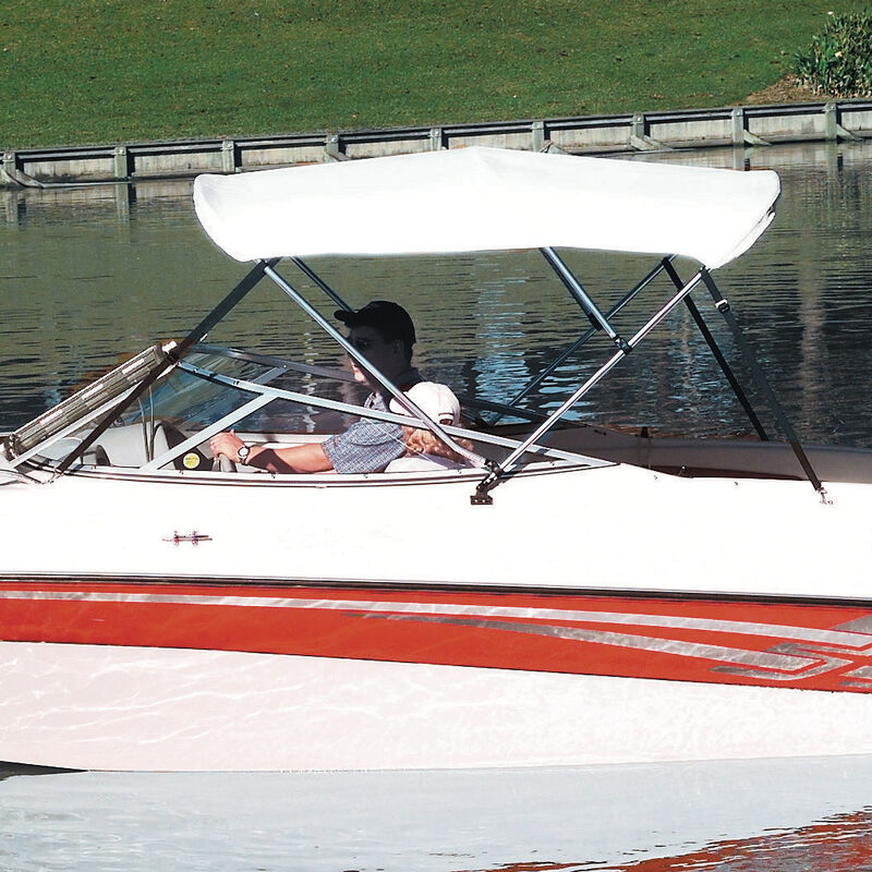 Bimini Top White Vinyl Fabric and Boot Only, 3-Bow 6'L, 46"/54"H, 67"-72"W image number 1