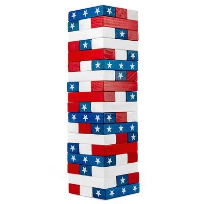 Sunny & Fun American Flag Toppling Tower with Carrying Case