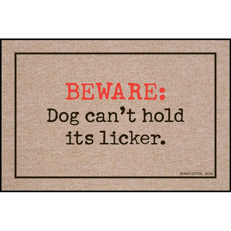 Dog Can&rsquo;t Hold Licker Door Mat, 18" x 27" image number 1