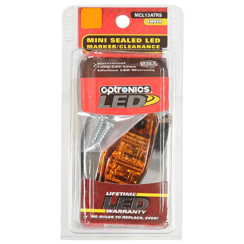 Mini Sealed LED Clearance/Marker Light; Amber; w/ Chrome Trim Ring image number 3