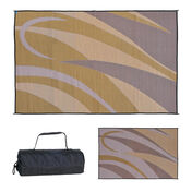 Reversible Graphic Design RV Patio Mat, 8' x 20', Brown/Gold
