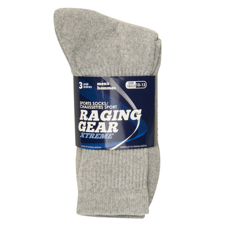Raging Gear Men’s Athletic Crew Socks, 3-Pack image number 2