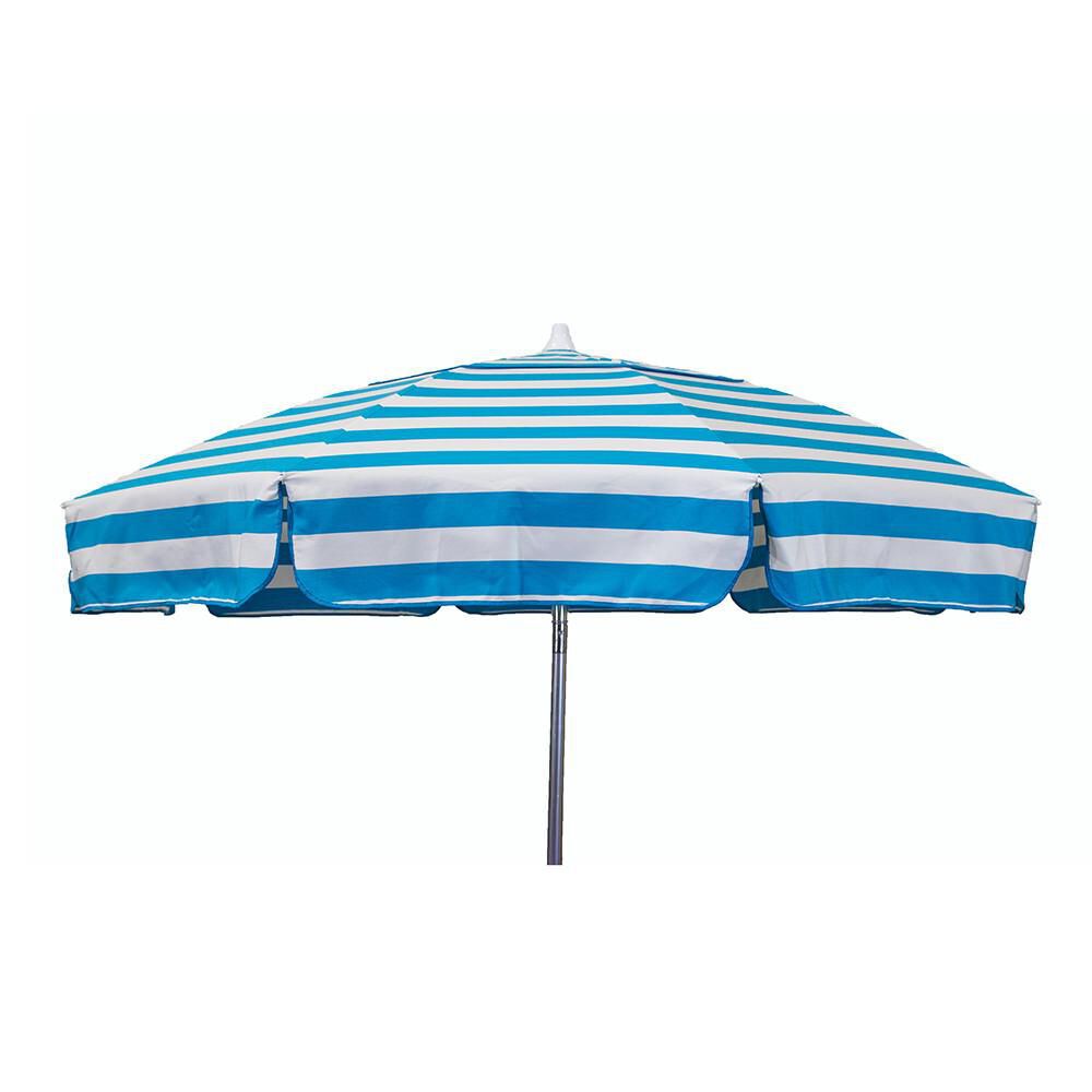 Italian 6 Ft Patio Umbrella Acrylic Stripes Turquoise And White Overton S
