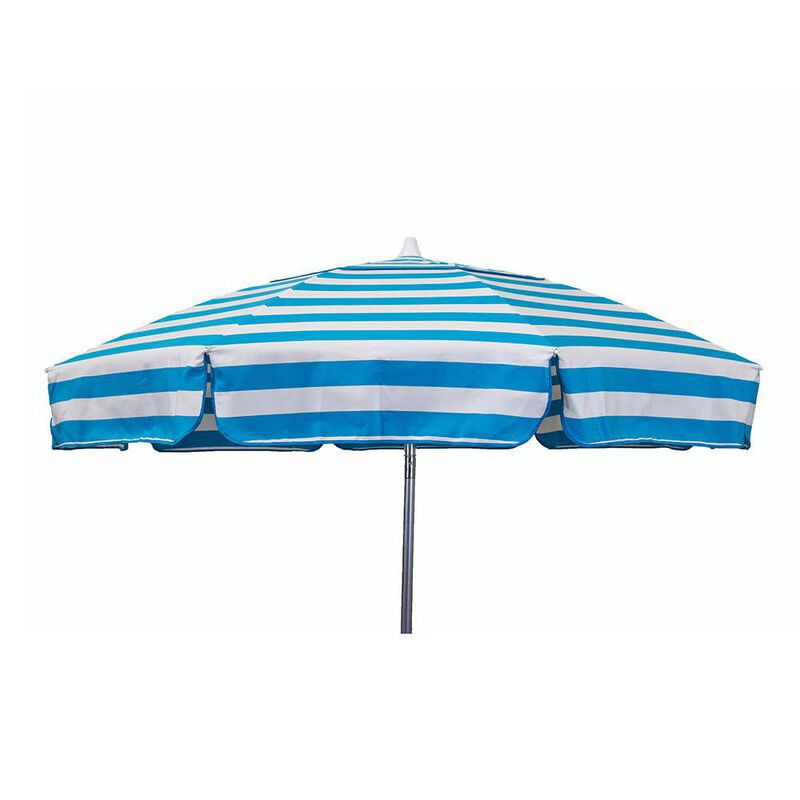 Italian 6 ft Patio Umbrella Acrylic Stripes Turquoise and White image number 2