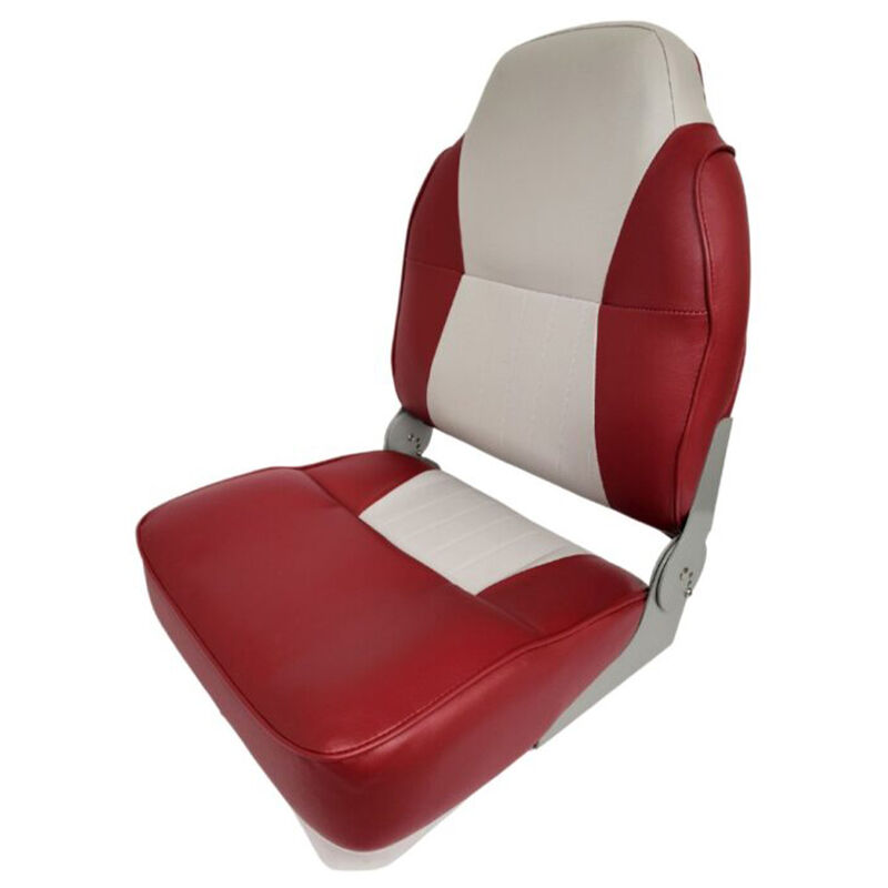 Horizon Manufacturing 22.5" Boat Seat High Back Fold Down -  Gray/Red