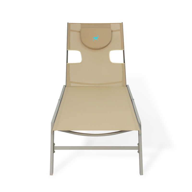 Ostrich Chatham Adjustable Outdoor Patio Chaise Lounger 2-Pack, Tan and Taupe image number 2