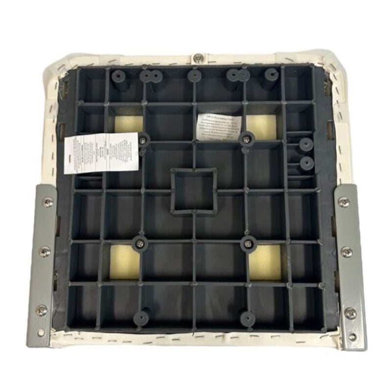 Horizon Manufacturing Premium Series Pontoon Fold Down Boat Seat - White/Navy/Blue image number 3