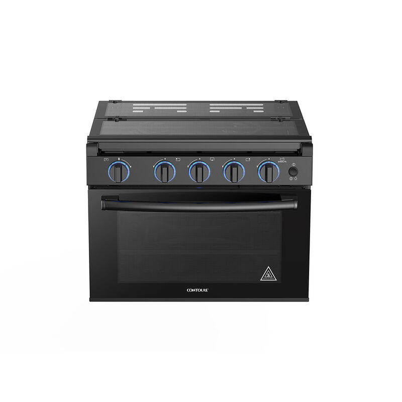 CONTOURE AA-17BK RAPIDCOOK 17" 3-Burner Drop-In Gas Range, Black image number 4
