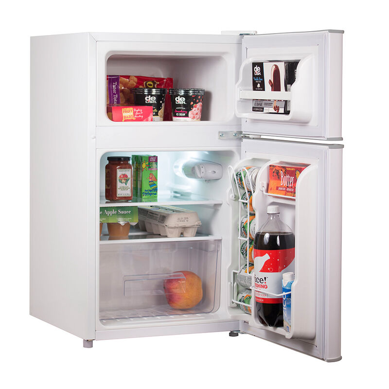 Black+Decker 3.1 cu. ft. 2-Door Mini Fridge with Freezer, White image number 5
