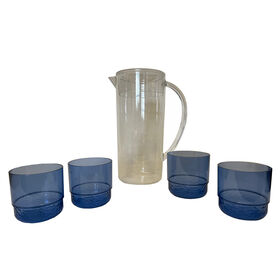 Phantom Chef Acrylic Pitcher with 4 Cups - Royal Blue