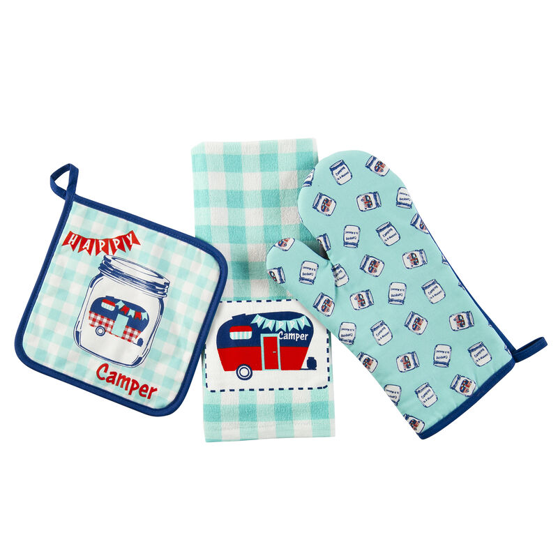 3-Piece Happy Camper Mason Jar Design Kitchen Set image number 3