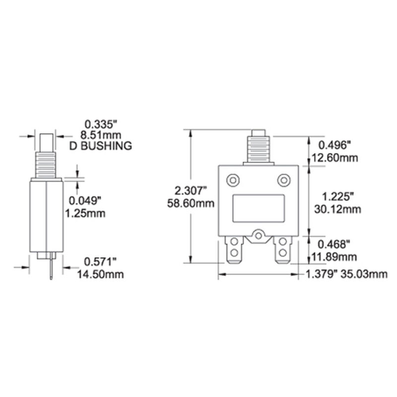Blue Sea Push-Button Reset-Only Quick-Connect Thermal DC Circuit Breaker, 20A image number 2