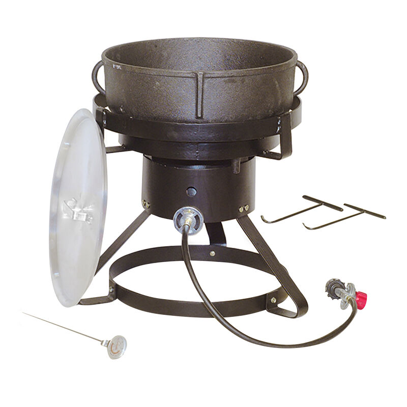 King Kooker 5-Gallon Cast Iron Jambalaya Pot and Cooker Package image number 1