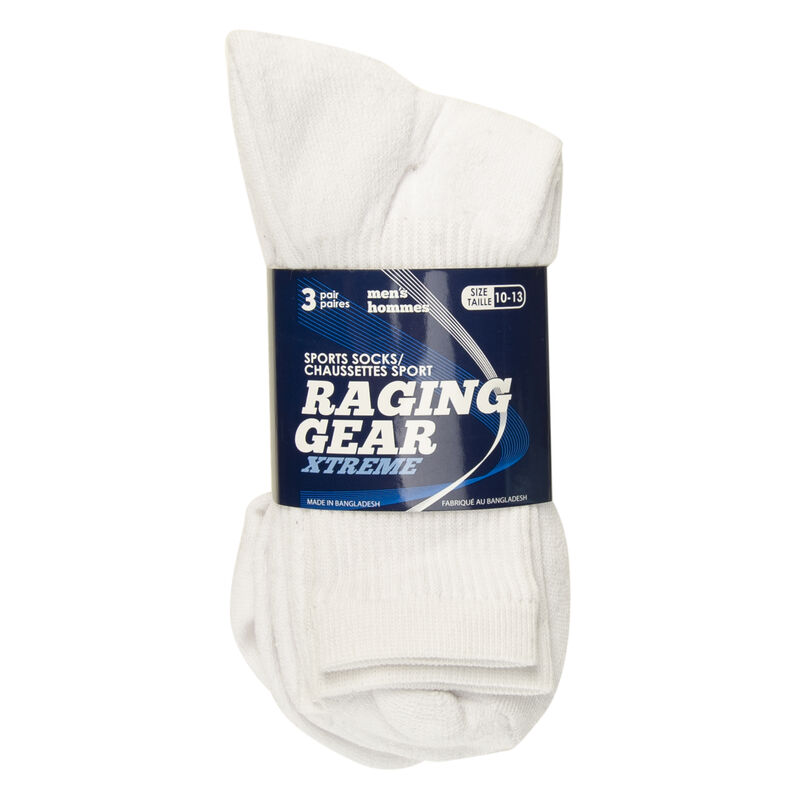 Raging Gear Men’s Athletic Crew Socks, 3-Pack image number 3