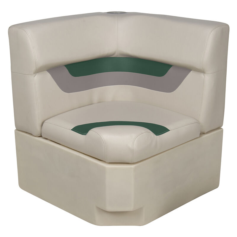 Toonmate Designer Pontoon Corner Section Seat - TOP ONLY - Platinum/Evergreen/Mocha image number 2