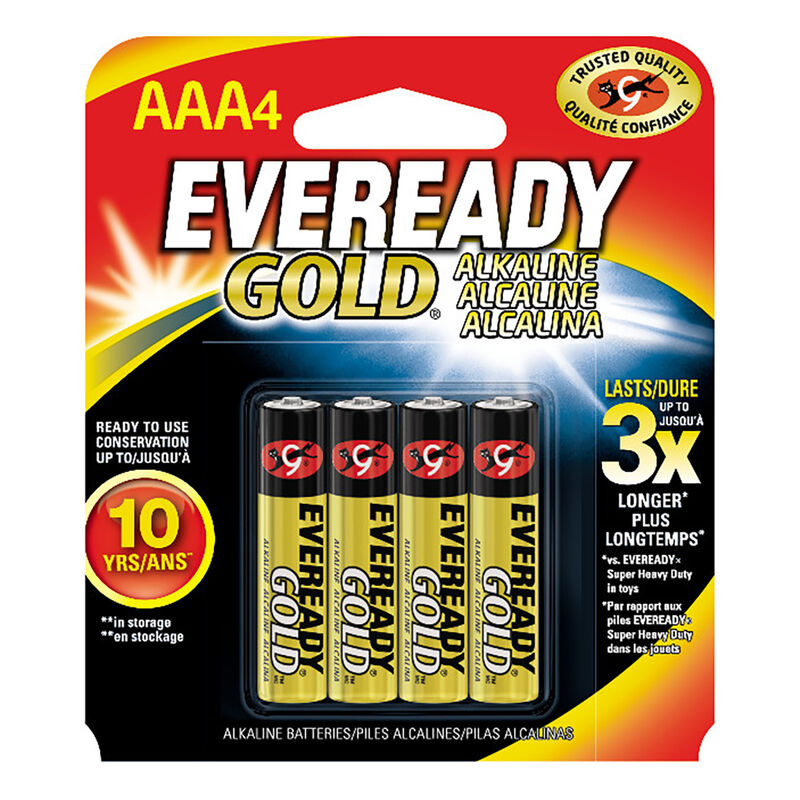 Eveready Gold AAA Alkaline Batteries, 4-pack image number 1