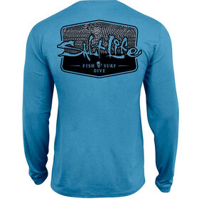 Salt Life Men's Metal Scales Badge Performance Long-Sleeve Pocket Tee