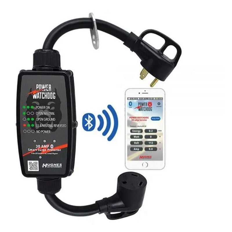 30 Amp Hughes Autoformer Power Watchdog Bluetooth Smart RV Surge Protector image number 2