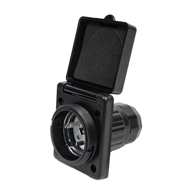 Electric World 30A RV Inlet in Black, ETL Certified Twist-Lock 